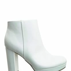 Delicious During Block High Heel Ankle Bootie - Women Platform Ankle Boots