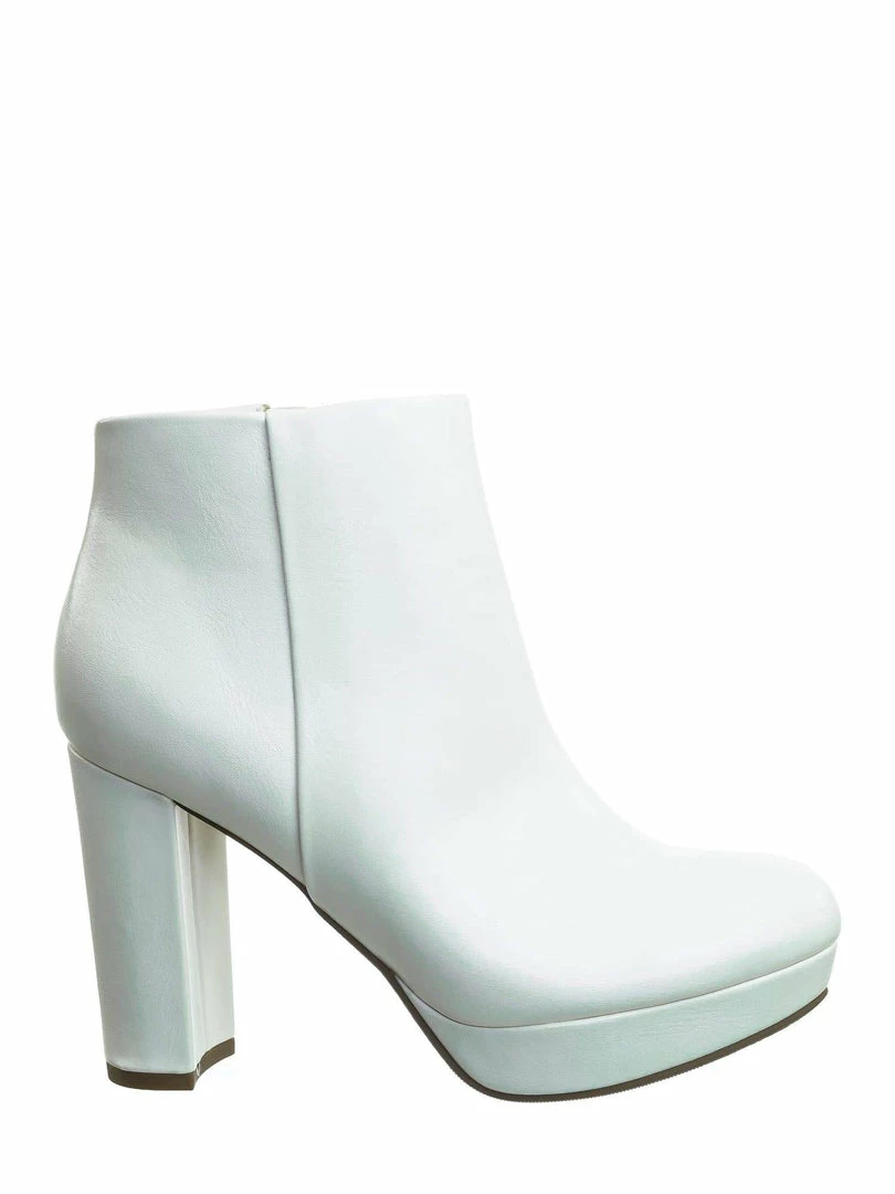 Delicious During Block High Heel Ankle Bootie - Women Platform Ankle Boots