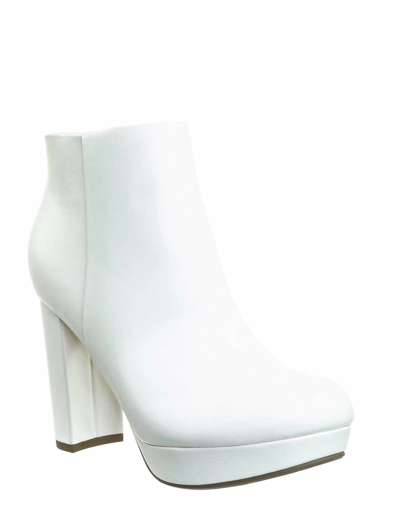 Delicious During Block High Heel Ankle Bootie - Women Platform Ankle Boots