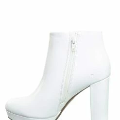 Delicious During Block High Heel Ankle Bootie - Women Platform Ankle Boots