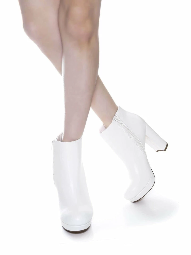 Delicious During Block High Heel Ankle Bootie - Women Platform Ankle Boots