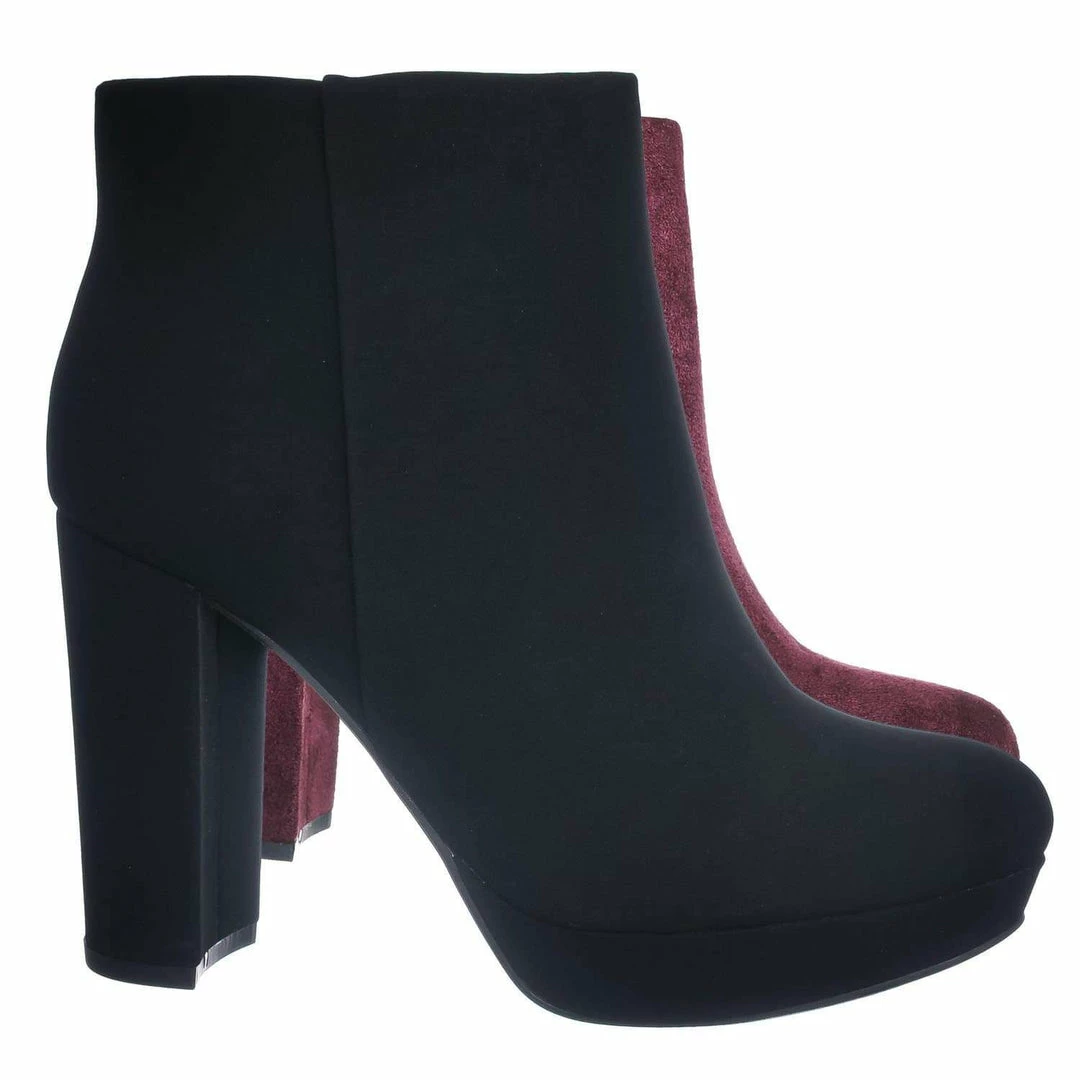 Delicious During Block High Heel Ankle Bootie - Women Platform Ankle Boots