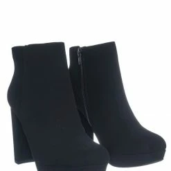 Delicious During Block High Heel Ankle Bootie - Women Platform Ankle Boots