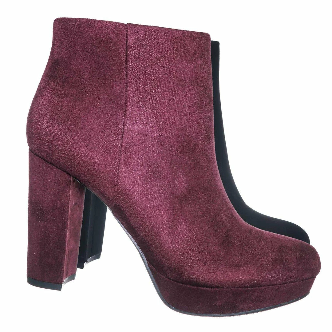 Delicious During Block High Heel Ankle Bootie - Women Platform Ankle Boots