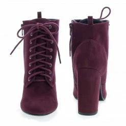 Eminent By Delicious, Almond Toe Lace Up High Heel Ankle Boots New