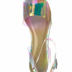 Delicious Gone Clear Lucite Heel Sandal - Womens Transparent Ankle Strapped Platform Heel New