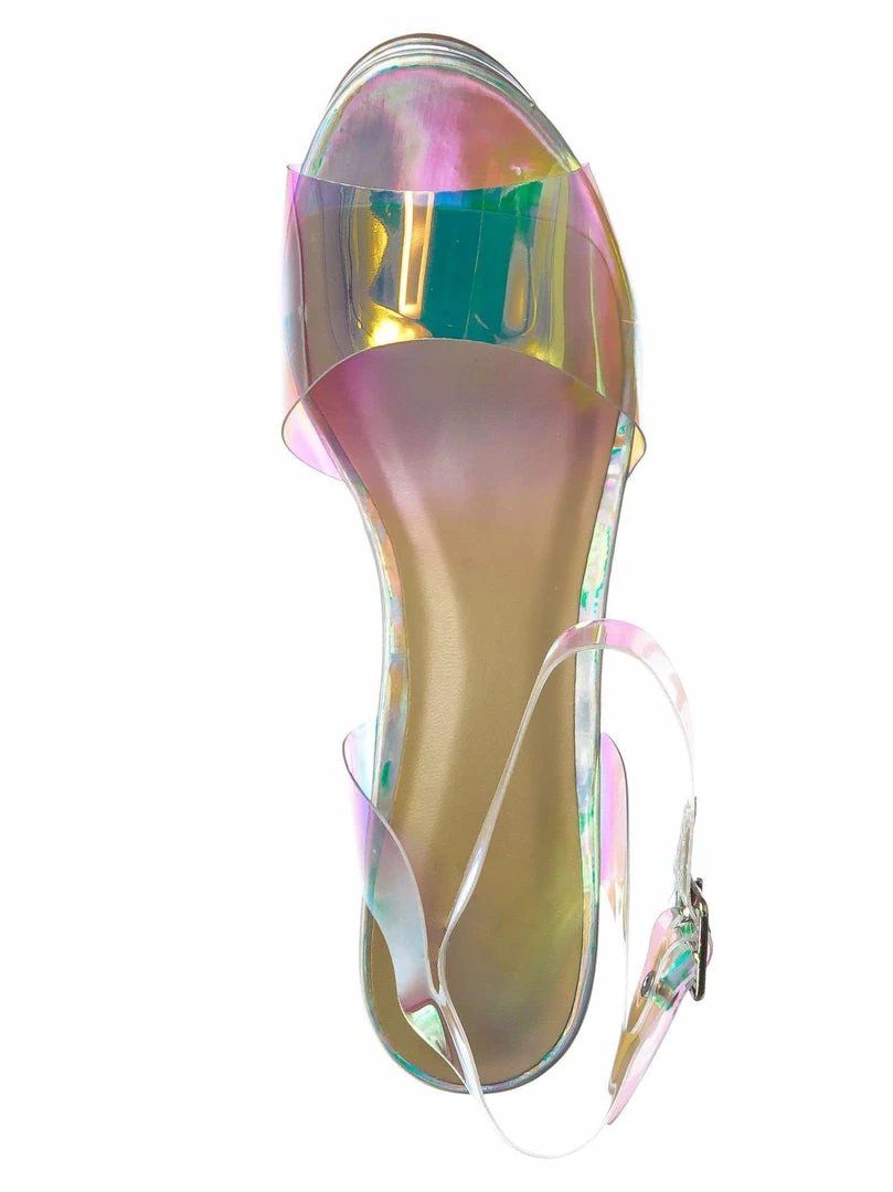 Delicious Gone Clear Lucite Heel Sandal - Womens Transparent Ankle Strapped Platform Heel New