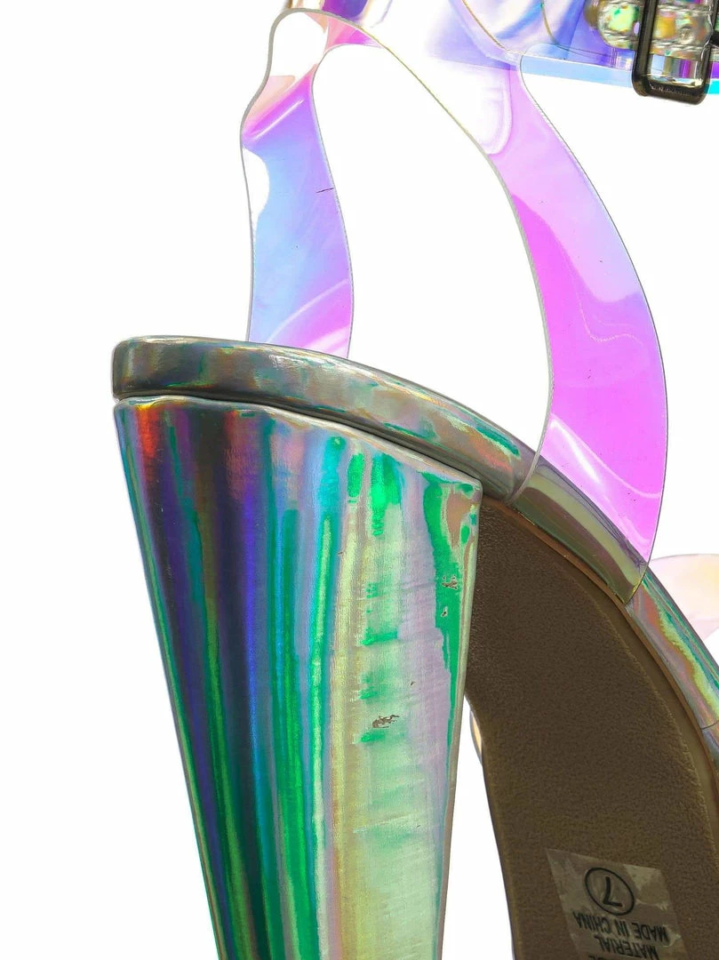 Delicious Gone Clear Lucite Heel Sandal - Womens Transparent Ankle Strapped Platform Heel New