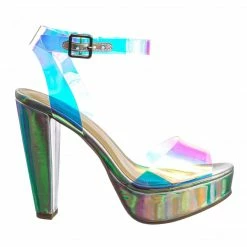 Delicious Gone Clear Lucite Heel Sandal - Womens Transparent Ankle Strapped Platform Heel New