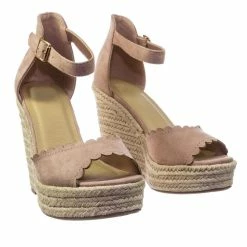 Delicious New Herald Espadrille Jute Rope Wrap Platform Wedge Sandal W Rounded Trimming