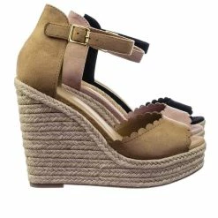 Delicious New Herald Espadrille Jute Rope Wrap Platform Wedge Sandal W Rounded Trimming