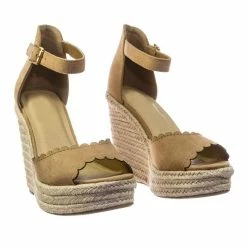 Delicious New Herald Espadrille Jute Rope Wrap Platform Wedge Sandal W Rounded Trimming