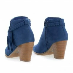 Issey By Delicious, Western Tassel Stacked High Heel Ankle Boots