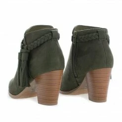 Issey By Delicious, Western Tassel Stacked High Heel Ankle Boots