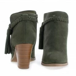 Issey By Delicious, Western Tassel Stacked High Heel Ankle Boots