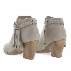 Issey By Delicious, Western Tassel Stacked High Heel Ankle Boots