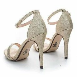 Jayvee By Delicious, Rhinestone Crystal Encrusted Satin Sandal, Women Evening Shoes New
