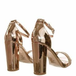 Delicious Laser Rhinestone Crystal Block Heel - Women Evening Shimmering Dress Sandal New