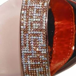 Delicious Laser Rhinestone Crystal Block Heel - Women Evening Shimmering Dress Sandal New