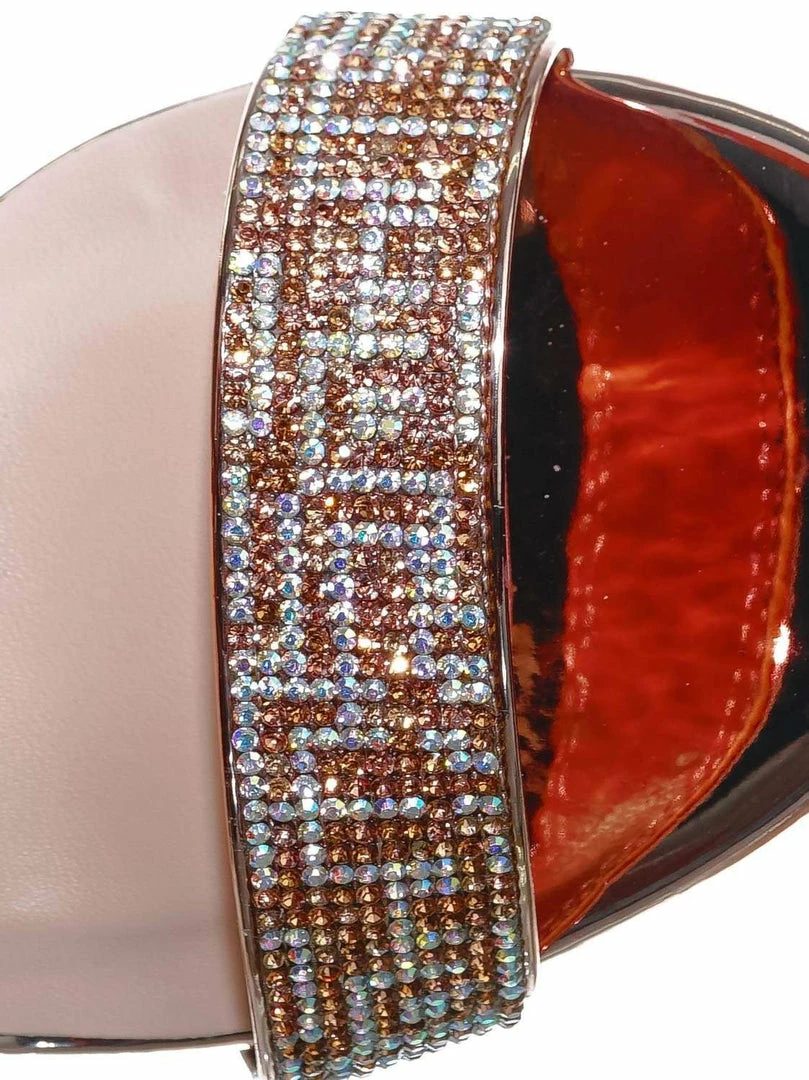 Delicious Laser Rhinestone Crystal Block Heel - Women Evening Shimmering Dress Sandal New