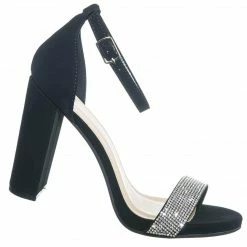 Delicious Laser Rhinestone Crystal Block Heel - Women Evening Shimmering Dress Sandal New