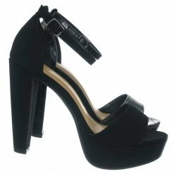Delicious Libra Block High Platform Sandal - Women 2 Piece Open Toe Ankle Strap Shoes