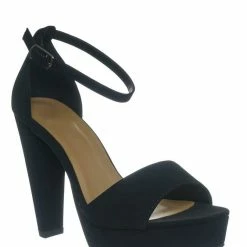 Delicious Libra Block High Platform Sandal - Women 2 Piece Open Toe Ankle Strap Shoes