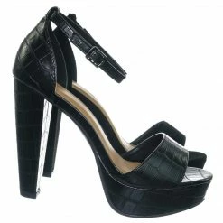 Delicious Libra Block High Platform Sandal - Women 2 Piece Open Toe Ankle Strap Shoes