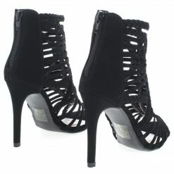 Delicious Merlot-s Braided High Heel Gladiator Cage Sandal W Ankle High Zipper New