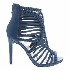 Delicious Merlot-s Braided High Heel Gladiator Cage Sandal W Ankle High Zipper New