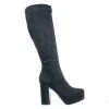 Delicious New Modern Knee High Chunky Block Heels - Womens Side Zipper Closure Winter Boots