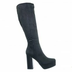 Delicious New Modern Knee High Chunky Block Heels - Womens Side Zipper Closure Winter Boots