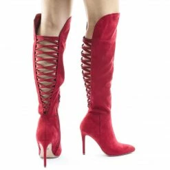 Delicious Neighbor Knee High Back Cage Cutout Boot On High Heel New