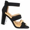 Delicious New Nutmeg Dressy Ankle High Heel Sandal - Womens 3 Strap Open Toe Chunky Block Shoe