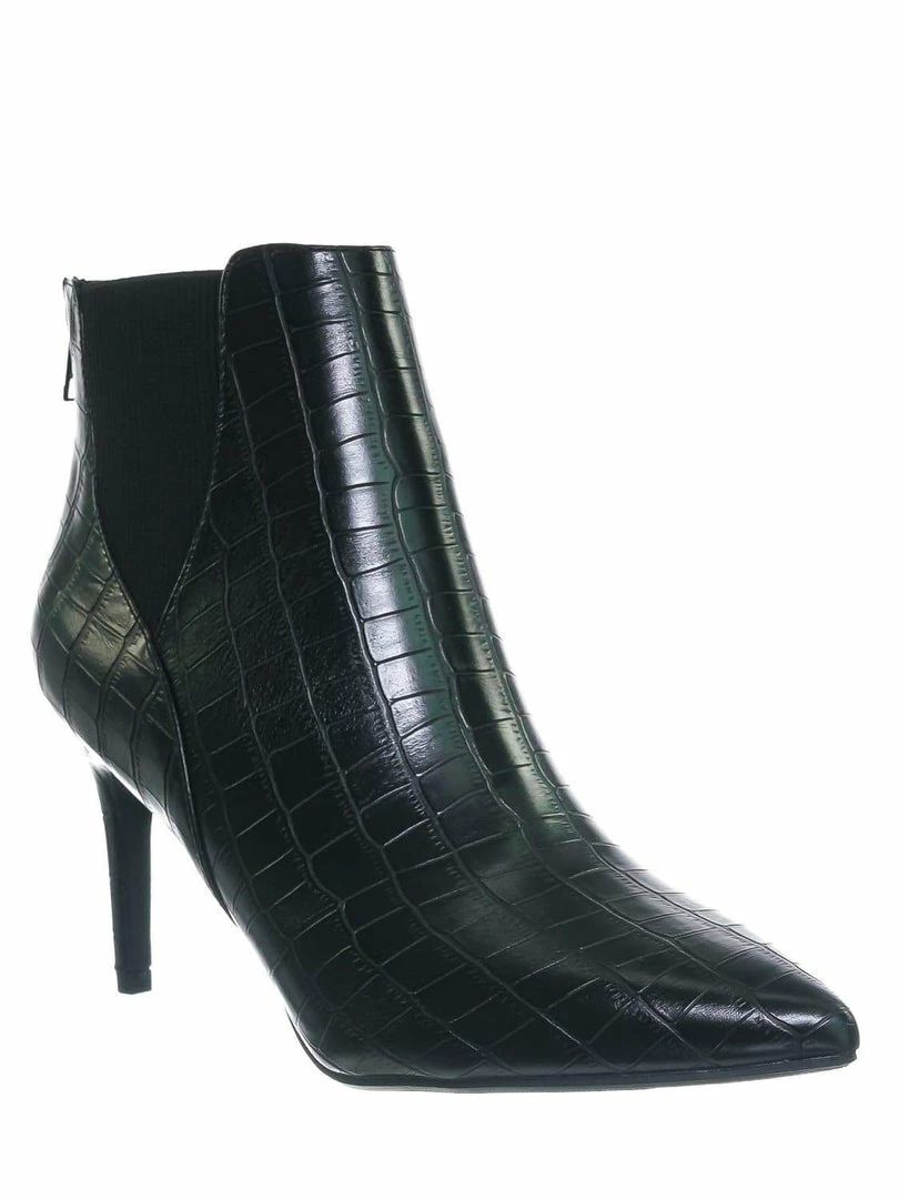 Delicious Rack Pointed Toe Ankle Bootie - Women Chelsea High Heel Croc Print Elastic