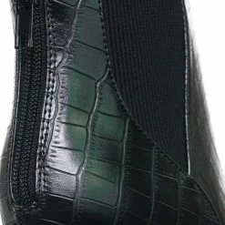 Delicious Rack Pointed Toe Ankle Bootie - Women Chelsea High Heel Croc Print Elastic