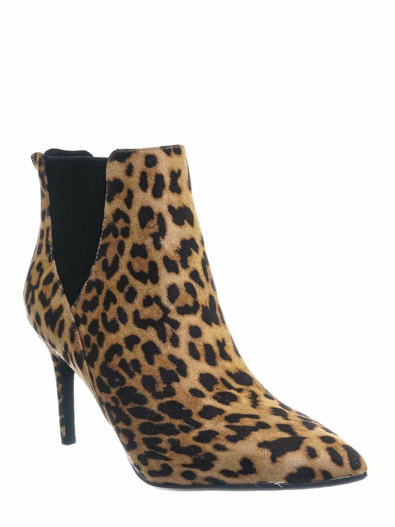 Delicious Rack Pointed Toe Ankle Bootie - Women Chelsea High Heel Croc Print Elastic