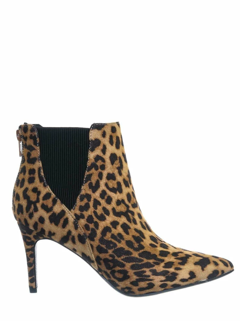 Delicious Rack Pointed Toe Ankle Bootie - Women Chelsea High Heel Croc Print Elastic