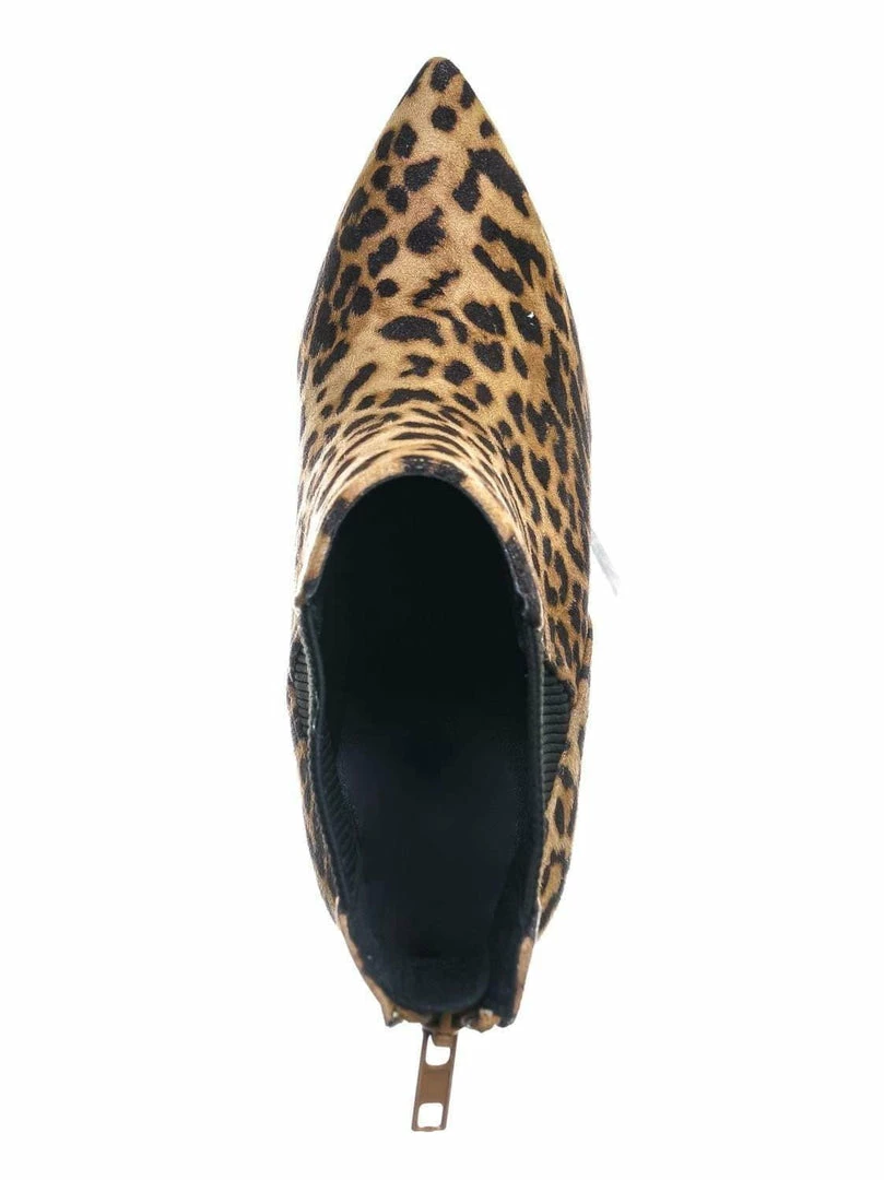 Delicious Rack Pointed Toe Ankle Bootie - Women Chelsea High Heel Croc Print Elastic