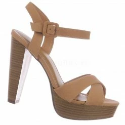 Delicious Rancho Stack Block Heel Platform Sandal - Women Quarter Strap Dress Shoes New