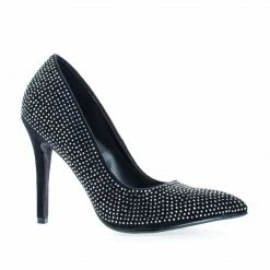 Rashida By Delicious, Pointy Toe Sparkling Rhinestone Studded Stiletto Heel Pumps