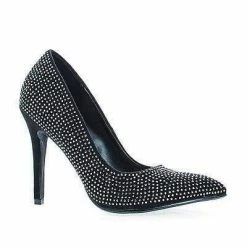 Rashida By Delicious, Pointy Toe Sparkling Rhinestone Studded Stiletto Heel Pumps