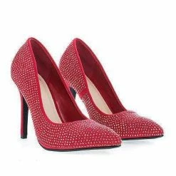 Rashida By Delicious, Pointy Toe Sparkling Rhinestone Studded Stiletto Heel Pumps