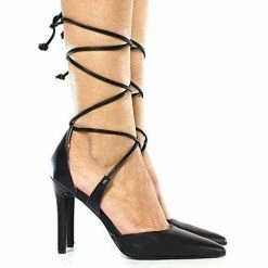 Rooth By Delicious, D'Orsay Ankle Wrap Around Stiletto High Heel Pumps New