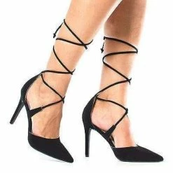 Rooth By Delicious, D'Orsay Ankle Wrap Around Stiletto High Heel Pumps New