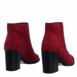 Delicious Upland Micro Metal Stud On Chunky Block High Heel Ankle Bootie New