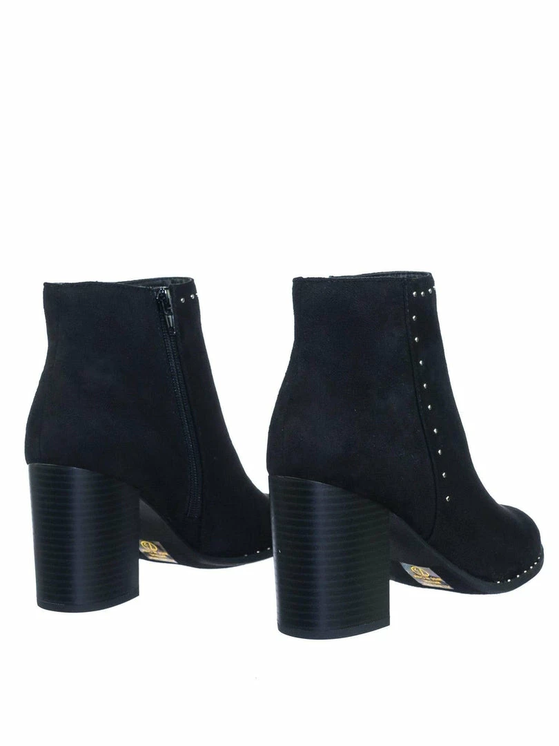 Delicious Upland Micro Metal Stud On Chunky Block High Heel Ankle Bootie New