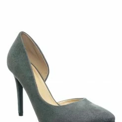 Delicious Zoom D'Orsay Stiletto Pump - Womens Side Cut Out Pointed Toe Dress Heel