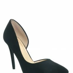 Delicious Zoom D'Orsay Stiletto Pump - Womens Side Cut Out Pointed Toe Dress Heel