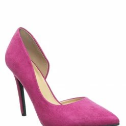 Delicious Zoom D'Orsay Stiletto Pump - Womens Side Cut Out Pointed Toe Dress Heel